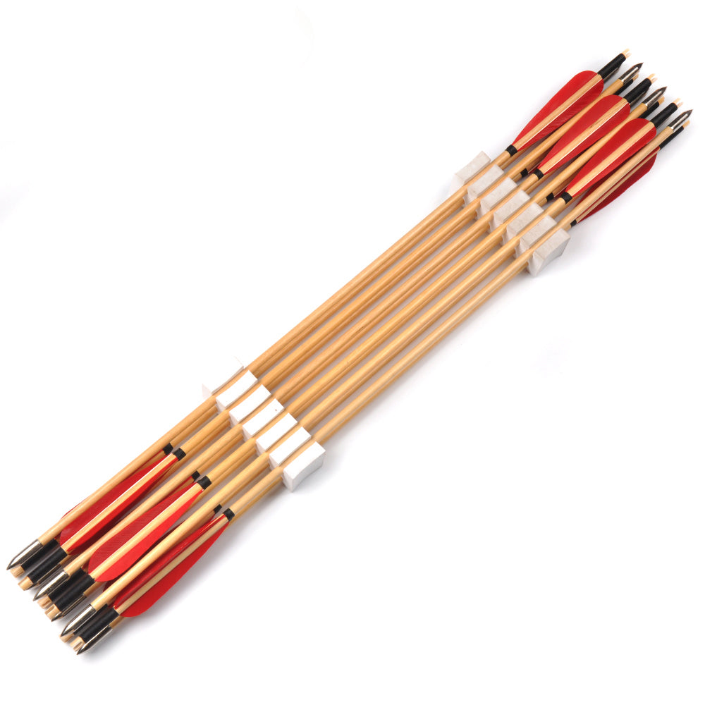 12-Pack Bow Wood Arrow 32" Completed Nock Tip 5inch Turkey Feather