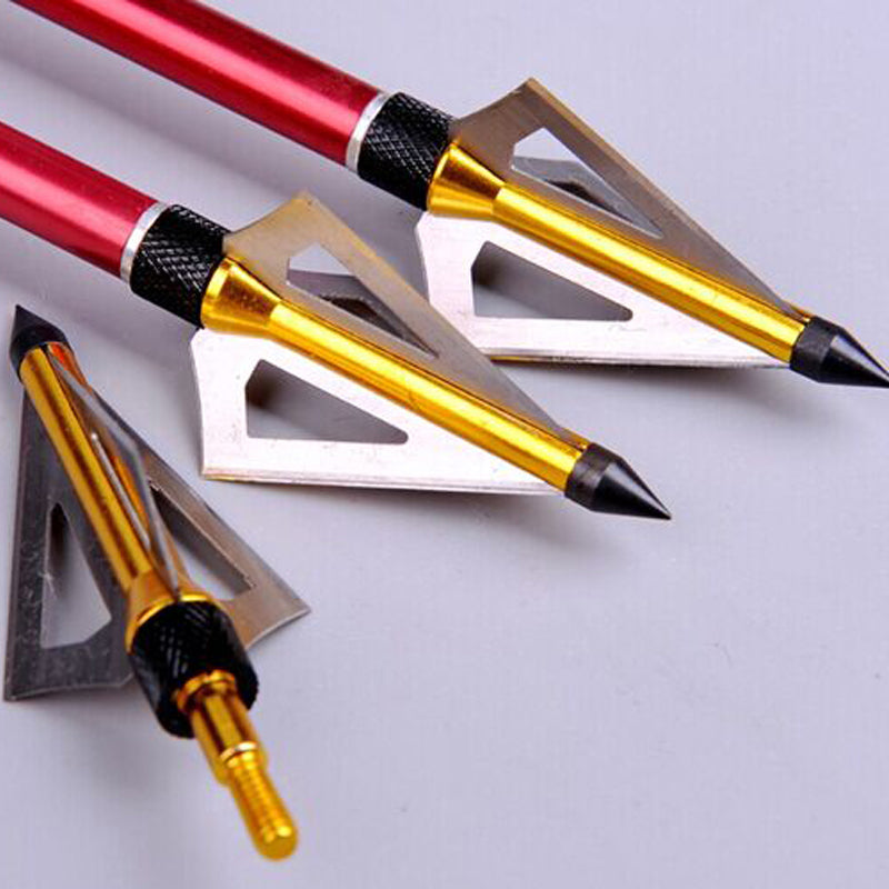 3-Pack 100GR 125GR Blue Arrow Broad Heads 3-blades Arrowheads for Compound Traditional Bow