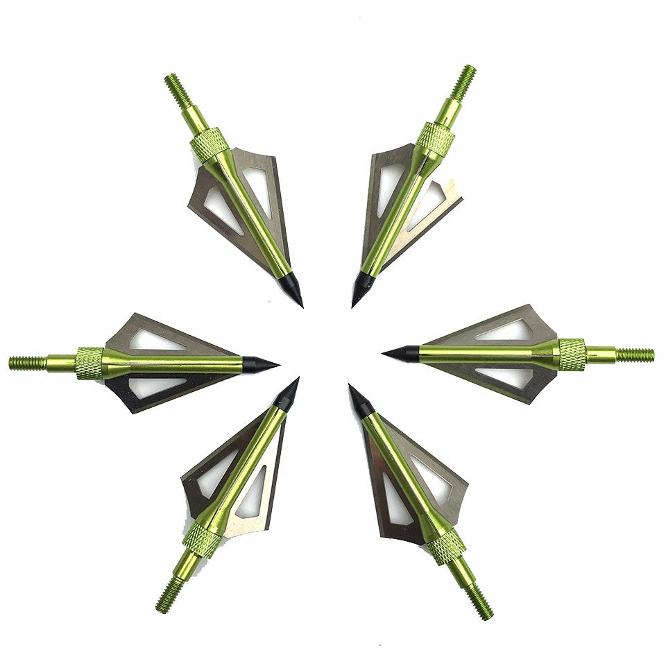3-Pack 100GR 125GR Blue Arrow Broad Heads 3-blades Arrowheads for Compound Traditional Bow