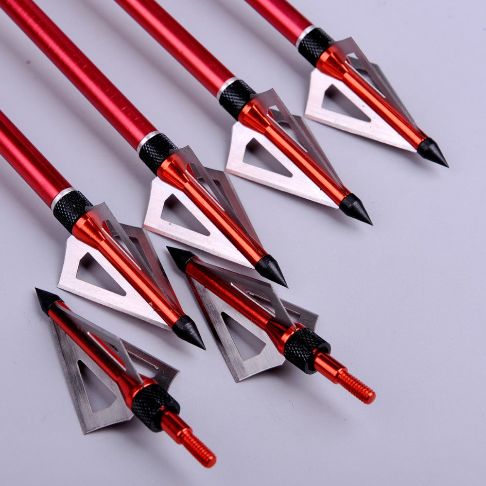 3-Pack 100GR 125GR Blue Arrow Broad Heads 3-blades Arrowheads for Compound Traditional Bow