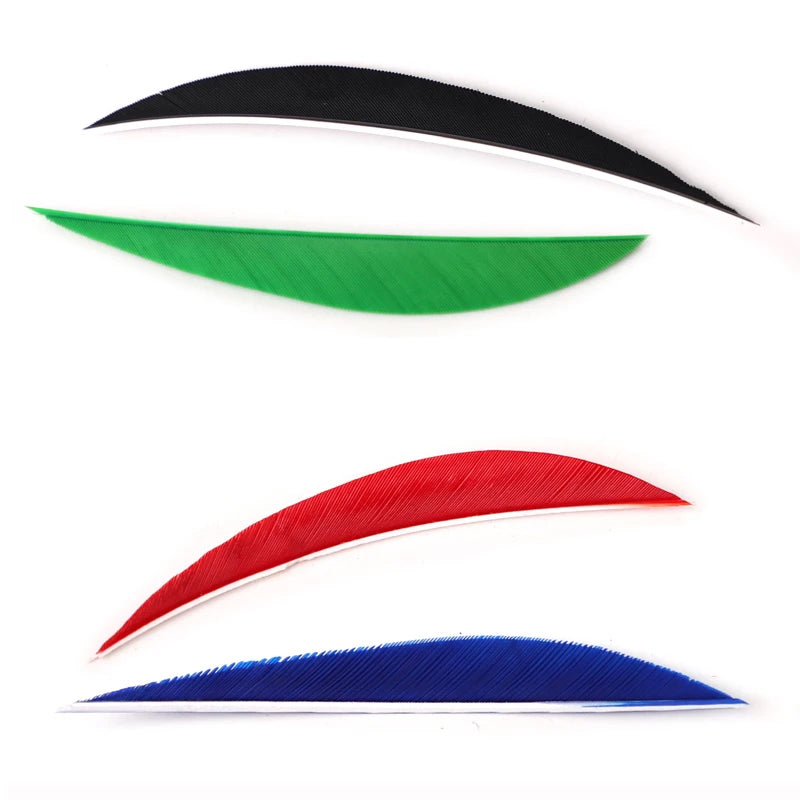 36-Pack 4/5inch Banana Cut Turkey Feather Fletching, Natural Arrow Feathers for Recurve & Traditional