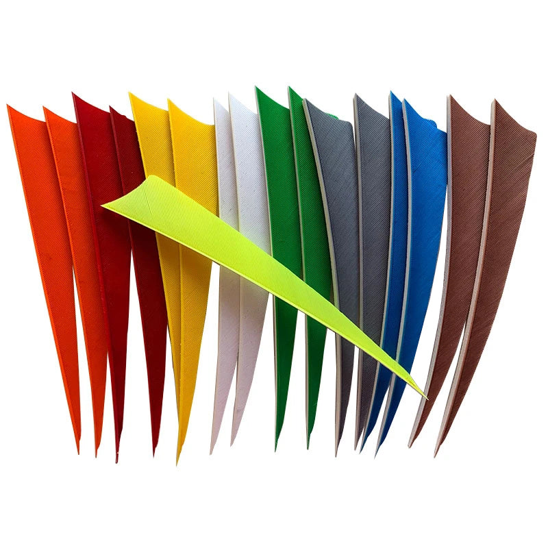 50-Pack 5" Fletching Turkey Feather Shield Shape Right Wing Vanes Traditional Compound Bow Arrow
