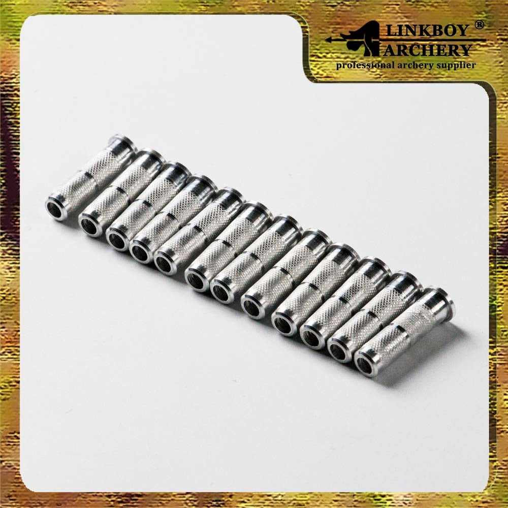 6/12-Pack Aluminium Arrow Insert Thread 8-32 ID6.2mm OD 7.6mm Compound Bow