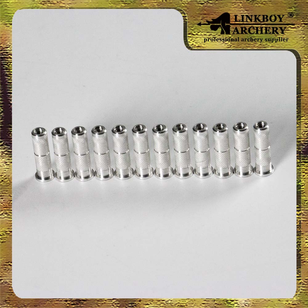 6/12-Pack Aluminium Arrow Insert Thread 8-32 ID6.2mm OD 7.6mm Compound Bow
