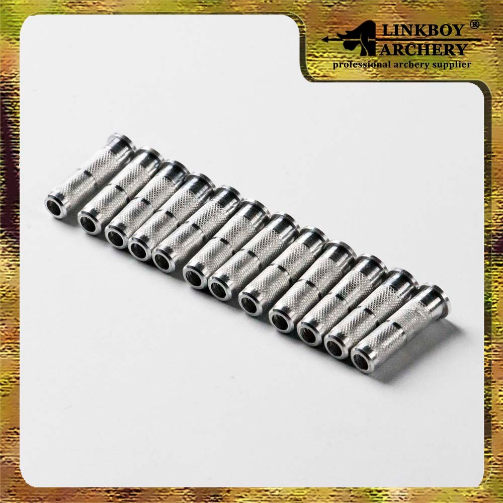 6/12-Pack Aluminium Arrow Insert Thread 8-32 ID6.2mm OD 7.6mm Compound Bow