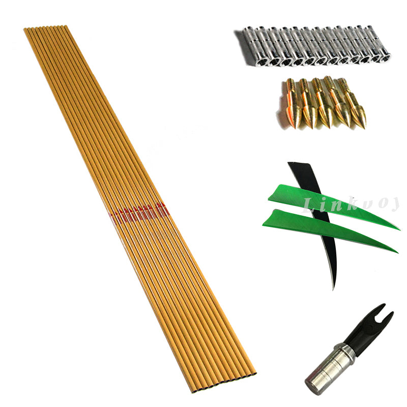 Bamboo Skin Carbon Arrows, 12-Pack