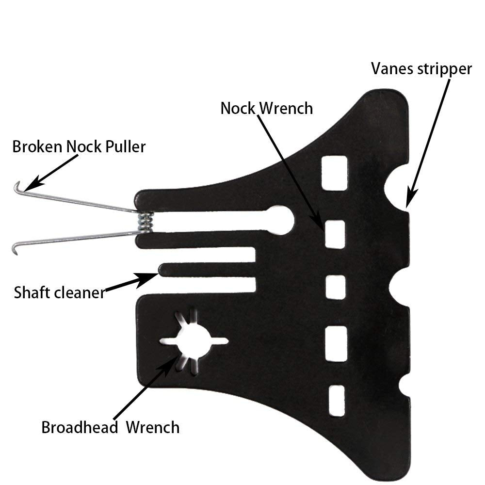 Multifunctional Arrow Repair Tool Fletch Removing Gear Cleaner Bow Nock Adjusting Device