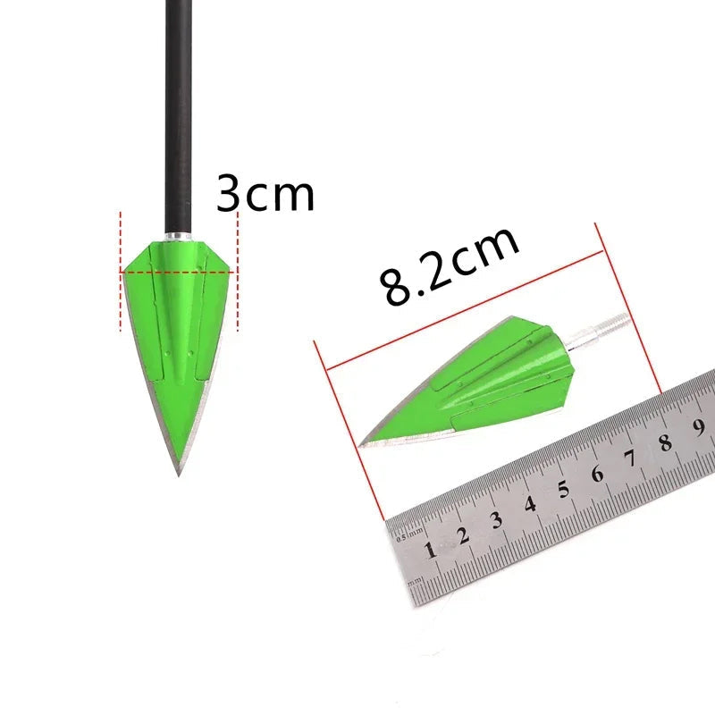 2 Fix Blade Arrowhead Stainless Steel Broadhead 120/150 Grain Points for Recurve Compound Bow