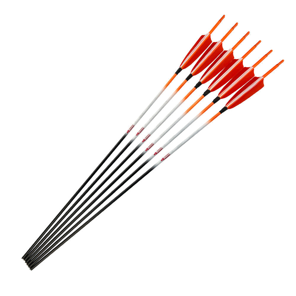 Horseback Arrows Fast Speed Nocks Real Feathers Carbon Shaft with Colorful Color Carbon Arrows