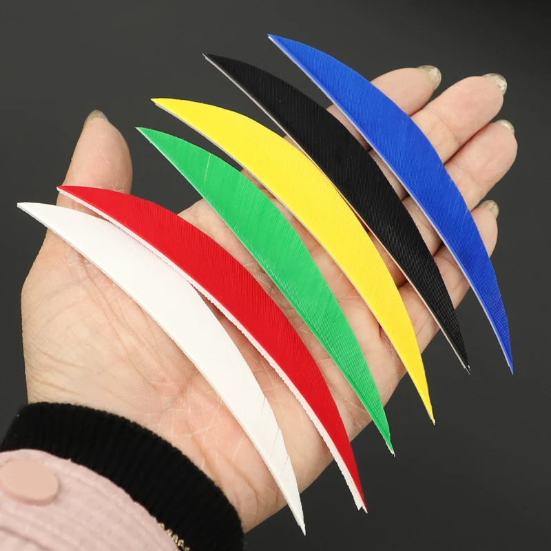 36-Pack 4/5inch Banana Cut Turkey Feather Fletching, Natural Arrow Feathers for Recurve & Traditional