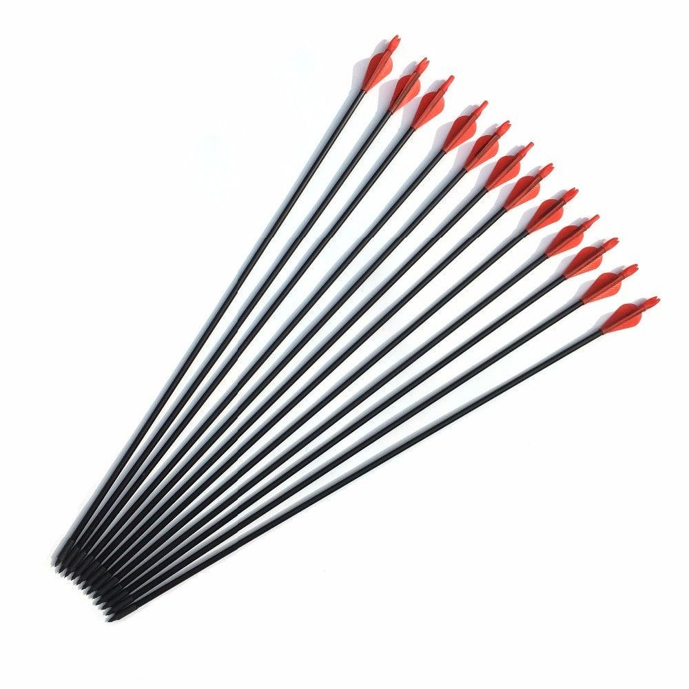 8mm Fiberglass Arrows, Glued-in Points, Safe Plastic Nock, Recurve & Compound Bow