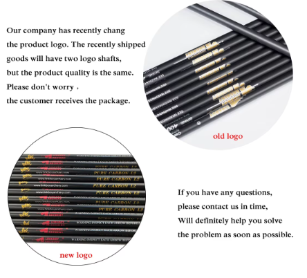 6/12-Pack Pure Carbon Arrows 3inch Plastic Vanes Spine300-1000 ID6.2mm for Compound Traditional Bow