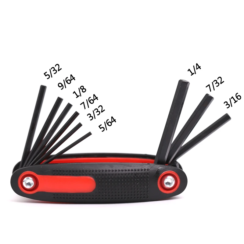 9 Piece Folding Allen Hex Key Ring Wrench Set America Tool