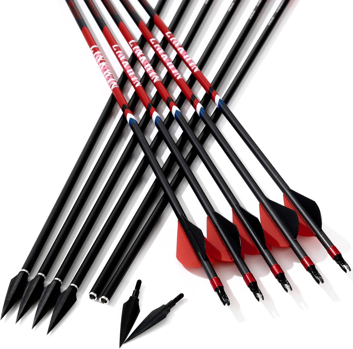 Camo Series Carbon Arrows 30 Inch Spine 300 340 400 500 for Compound Bow