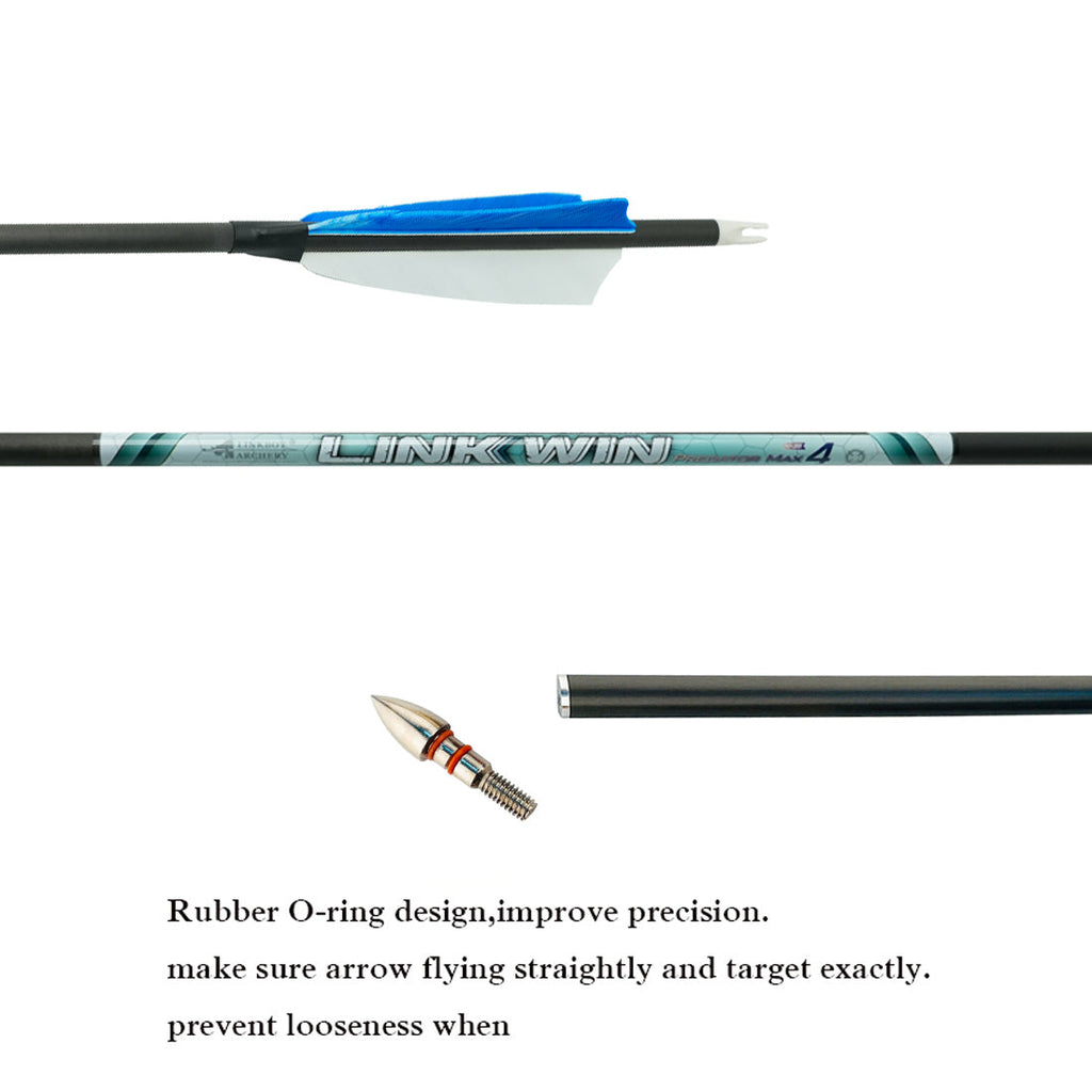 12-Pack Carbon Arrows Bow and Arrow +/-0.001 Straightness Multiple Spine Arrows