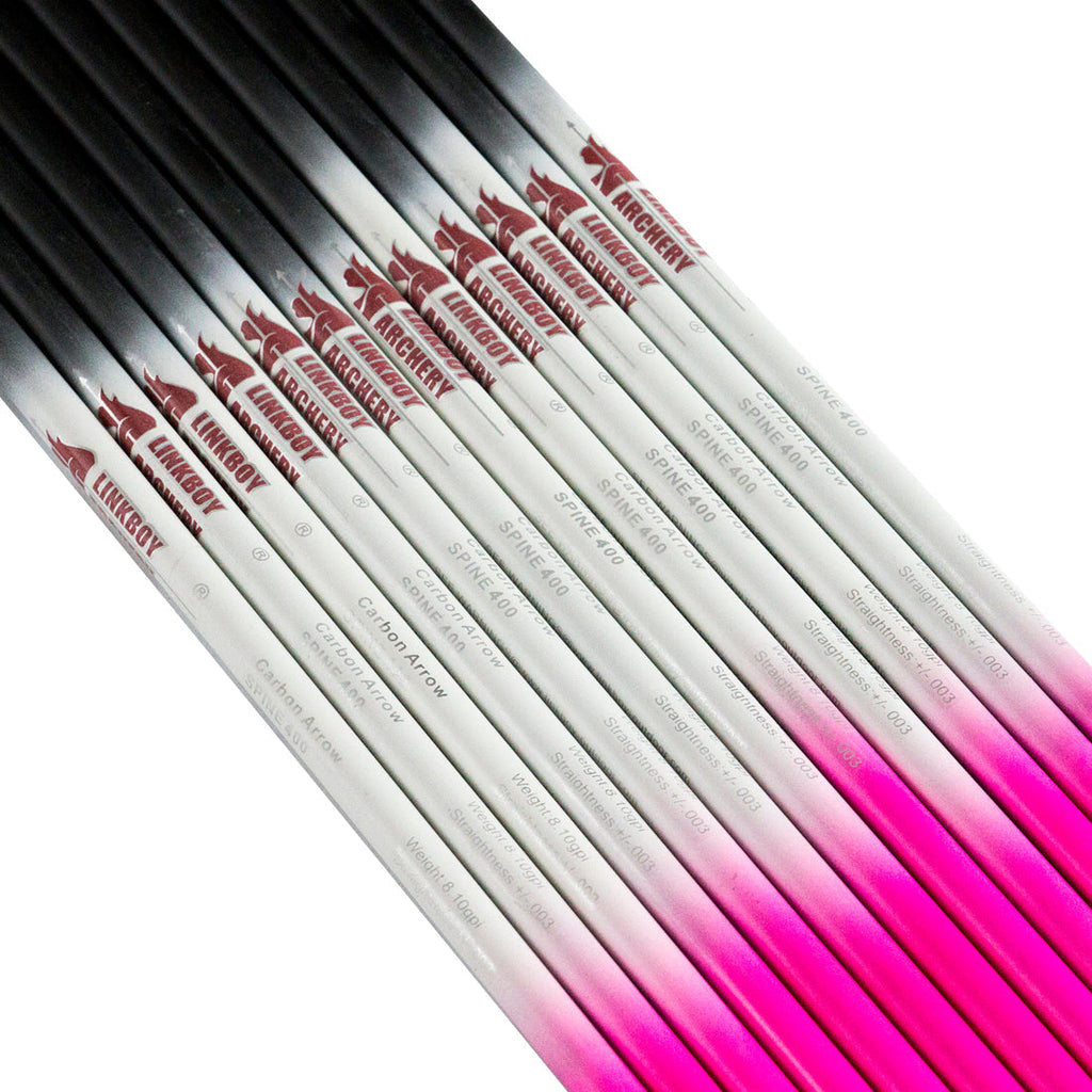 12-Pack Pink Color Pure Carbon Arrows Spine300-800 4inch Turkey Feather 75gr Tips Compound Bow