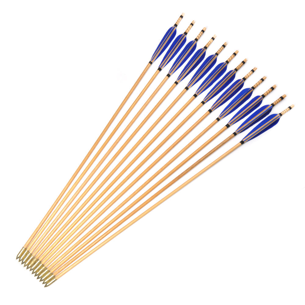 Wooden Arrow Diameter 8.5mm 31.5 Inches 5inch Turkey Feather for 30-50 Lbs Compound Bow