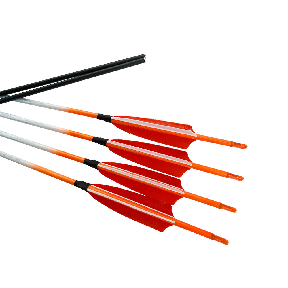 Horseback Arrows Fast Speed Nocks Real Feathers Carbon Shaft with Colorful Color Carbon Arrows