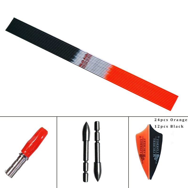 Carbon Arrow Shafts 30" SP700-1000 ID4.2mm Pin Nock 80Gr Point DIY Compound Recurve Bow