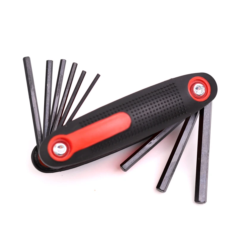 9 Piece Folding Allen Hex Key Ring Wrench Set America Tool