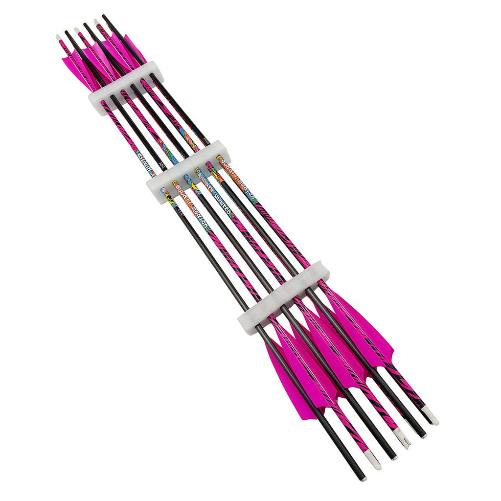 12-Pack Carbon Pink Arrows Spine 300 340 500 75gr Point Tips 4-Pack 4inch Feather