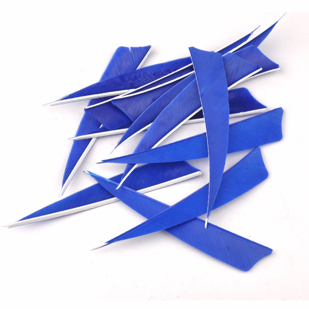 50-Pack 5" Fletching Turkey Feather Shield Shape Right Wing Vanes Traditional Compound Bow Arrow