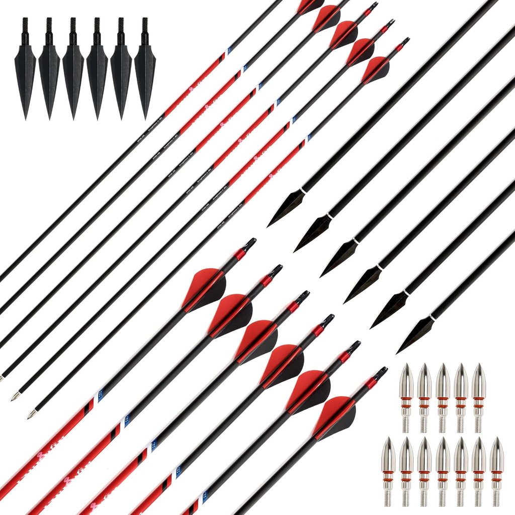 Camo Series Carbon Arrows 30 Inch Spine 300 340 400 500 for Compound Bow