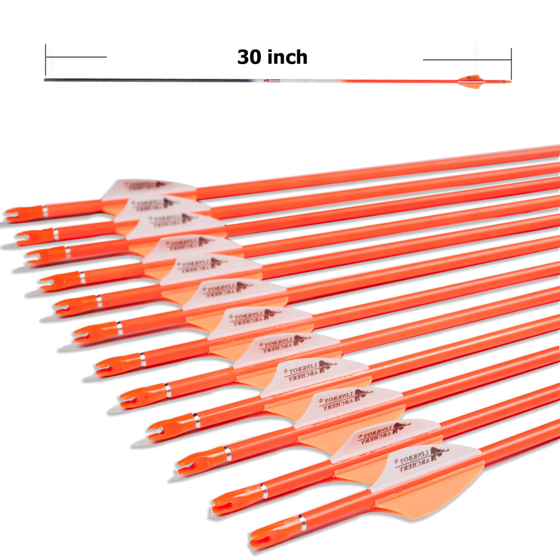 Pure Carbon Arrows ID4.2MM Spine700 800 900 1000 1.75inch Plastic Vanes Recurve Bow 6-Pack
