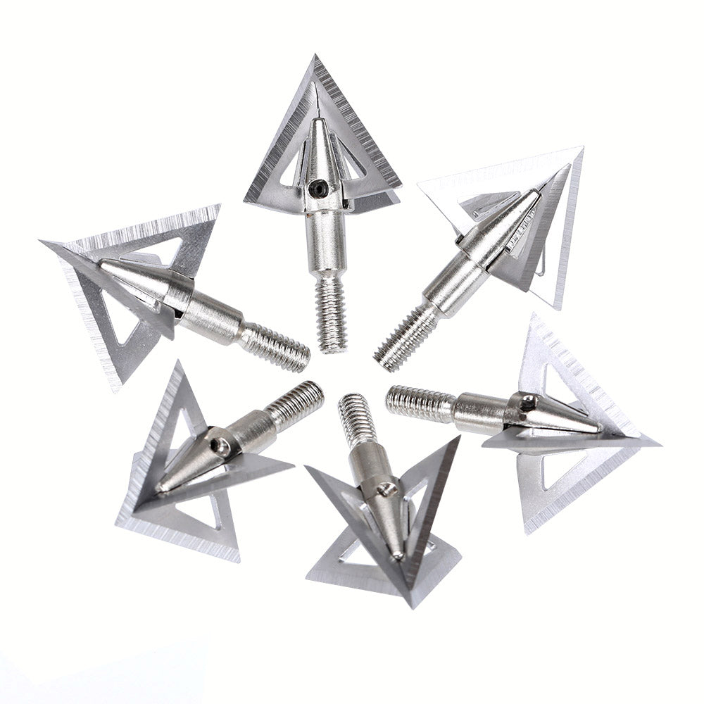 3/6/12/24/60-Pack Broadheads 100grains Cross Star Arrow Heads Tip Point DIY Arrowhead