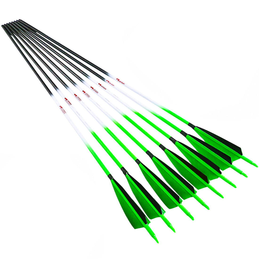 12-Pack Carbon Arrow ID6.2mm Spine300-1000 5inch Turkey Feather Nock Compound Recurve Bow Arrows