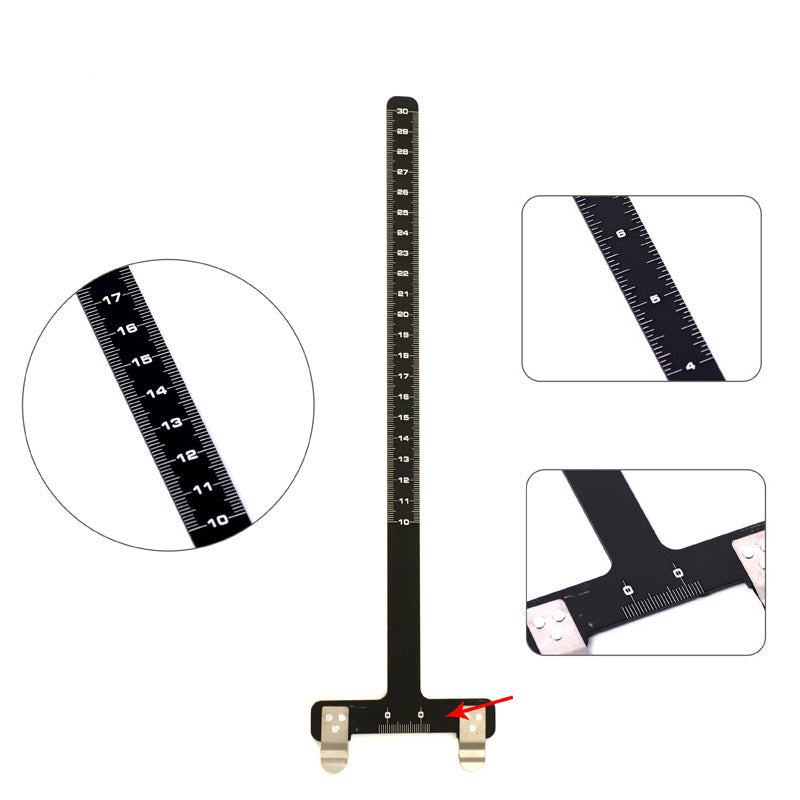 T Ruler Stainless Steel Material Measurement Tool Bow and Arrow Bowstring Positioning Scale