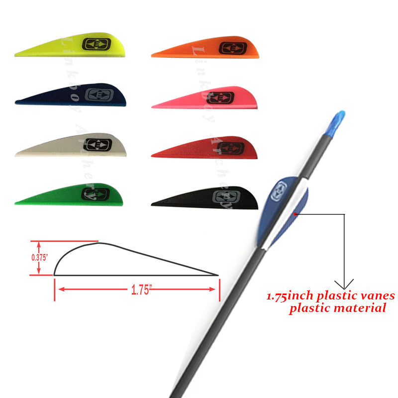 36-Pack Arrow 1.75inch Plastic Vanes for ID4.2mm Carbon Arrows Shaft Recurve Bow