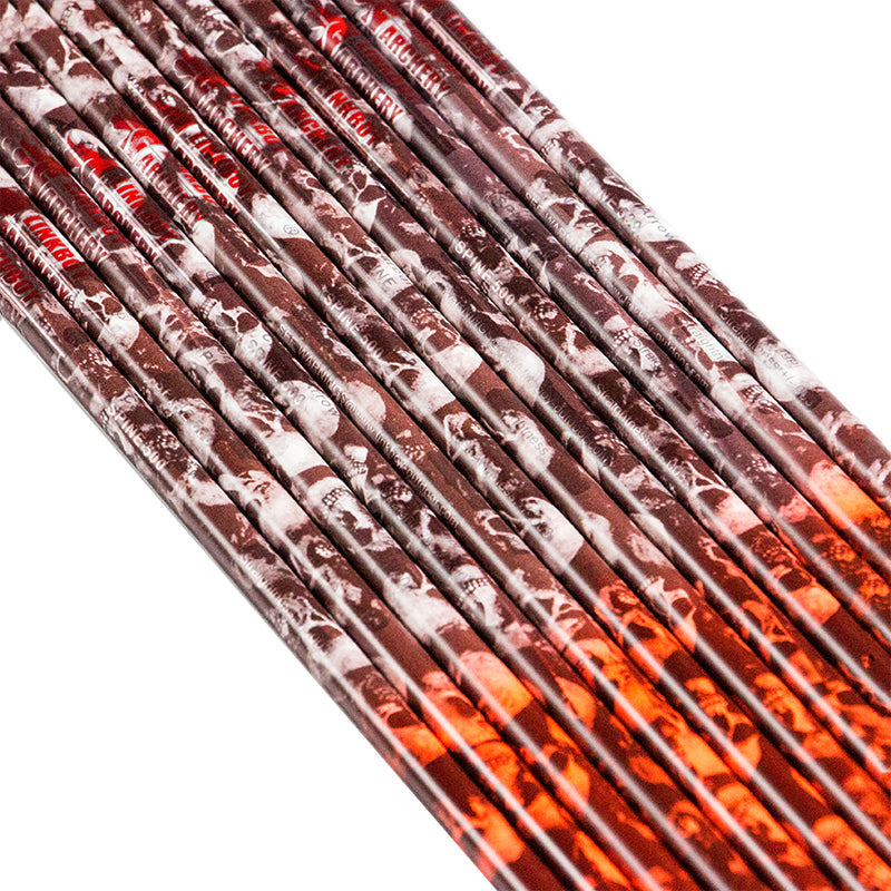 New Zebra Carbon Arrow 32'' Spine300 500 ID6.2mm OD7.6mm Red Camo 2" Vanes