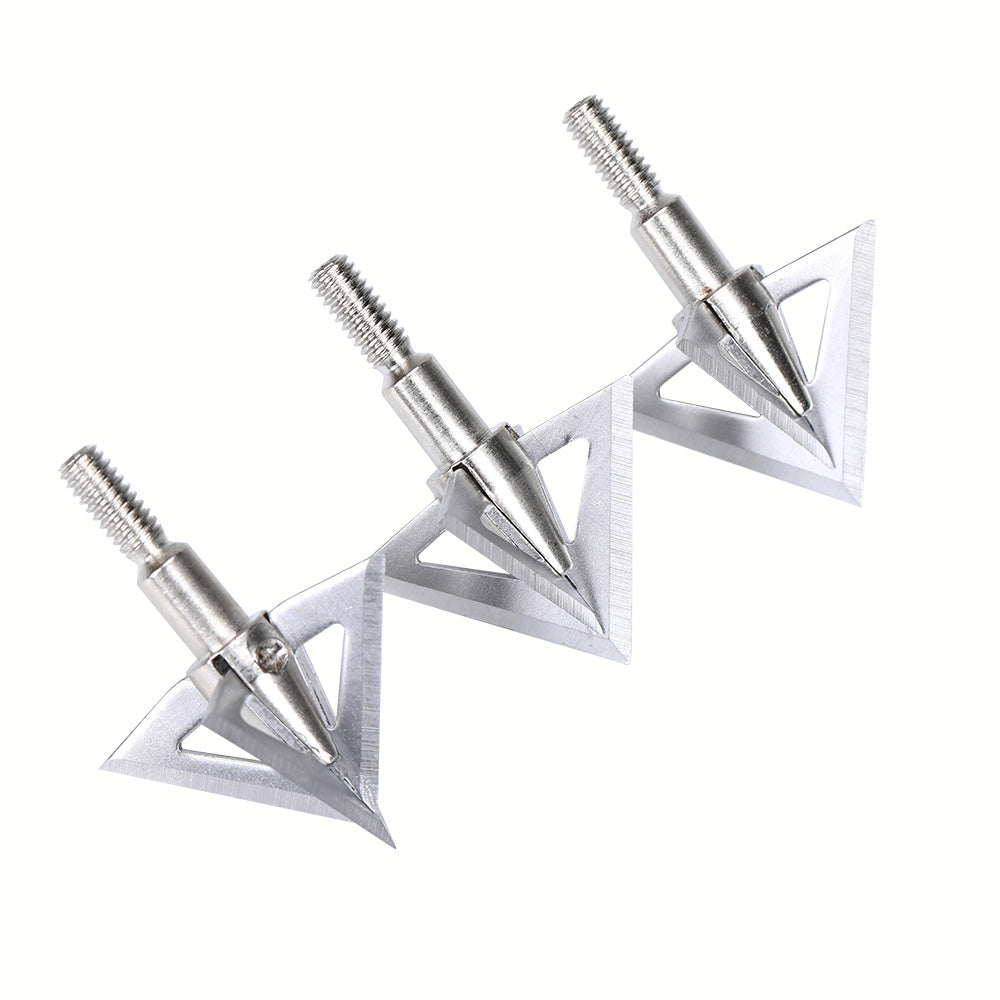 3/6/12/24/60-Pack Broadheads 100grains Cross Star Arrow Heads Tip Point DIY Arrowhead