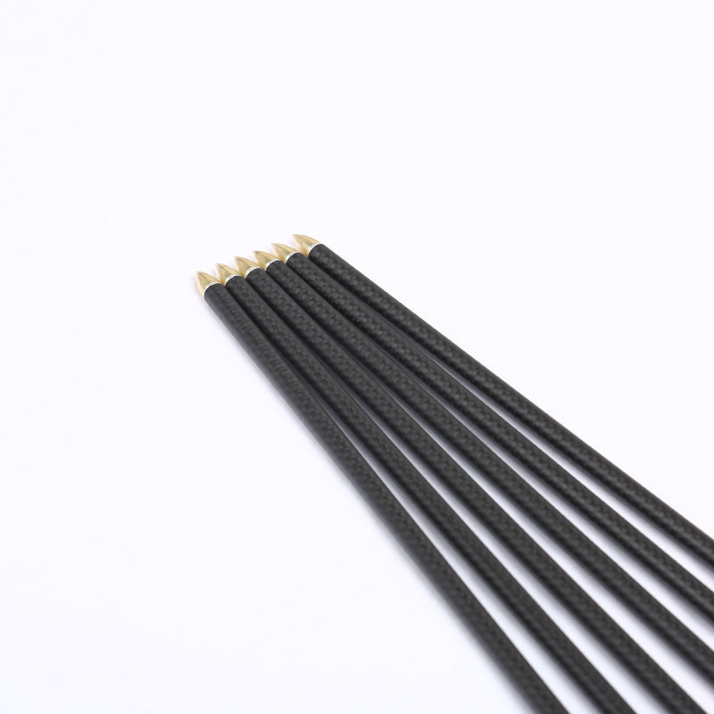 12-Pack 3k Carbon Arrow Spine250-800 32inch ID6.2mm with 4inch Sting Shape Feather Compound Recurve