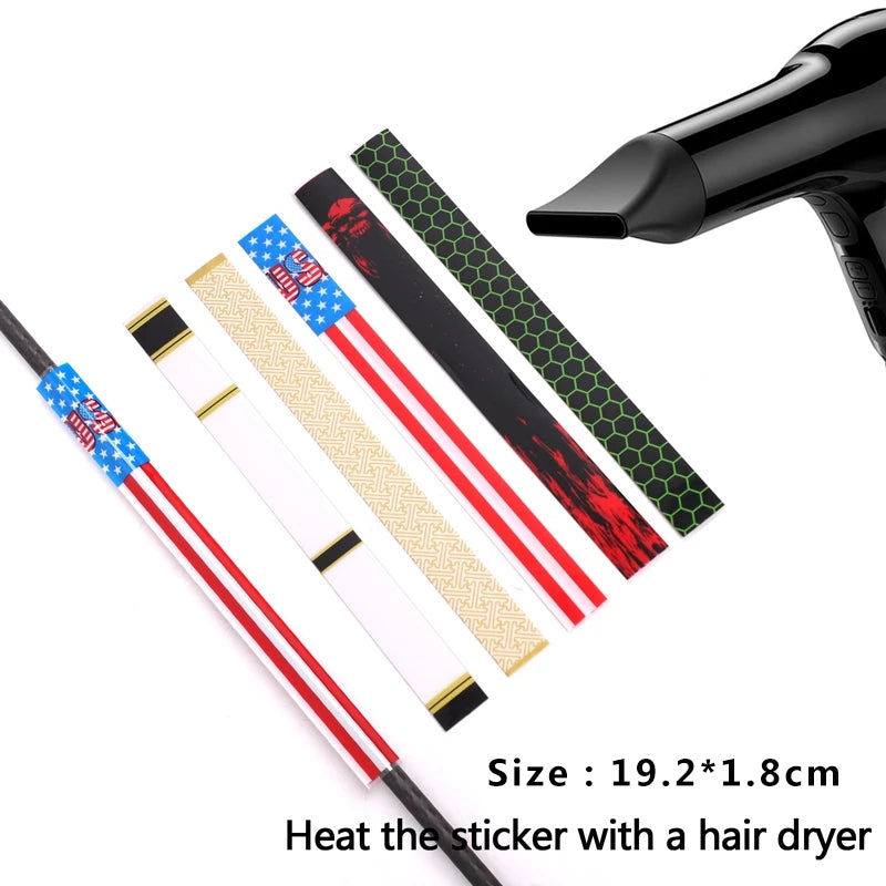 15-Pack Heat Shrinkable Arrow Shaft Sticker Arrow Paster Wrap Paper for Wood Bamboo Carbon