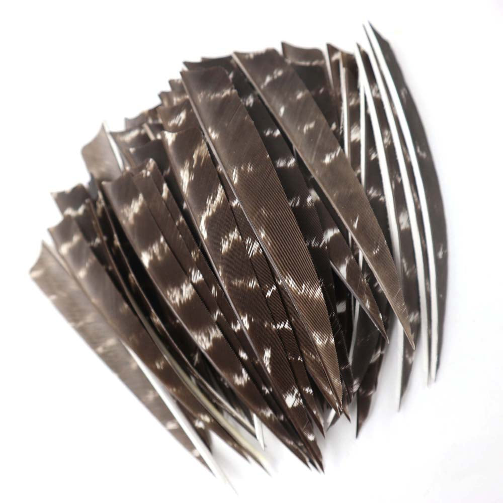 24-Pack 5inch Turkey Feather Right Wing for Arrow DIY Fletches Feather Arrow RW Real