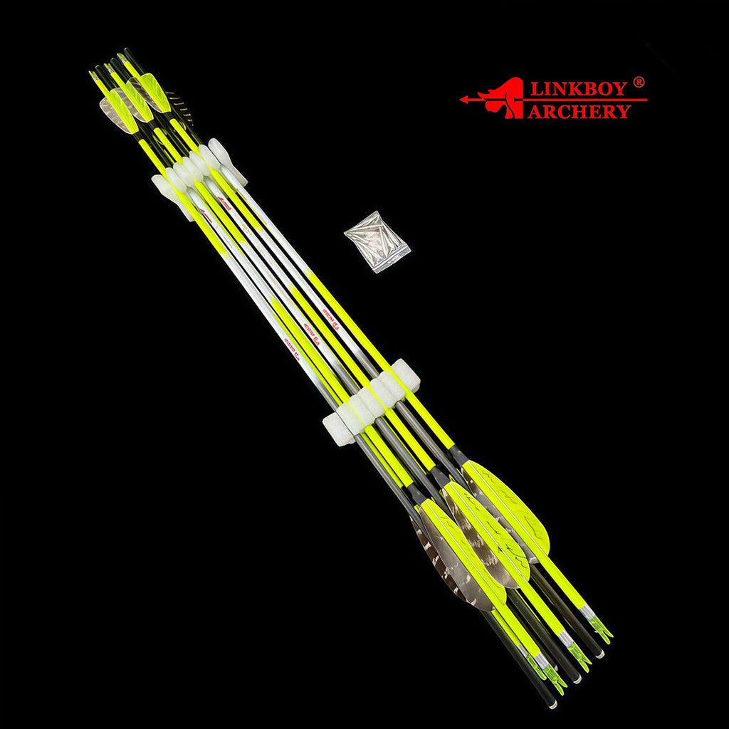 12-Pack Arrows Horseback ID6.2mm Spine 300-800 100GR Tips Fast Nock