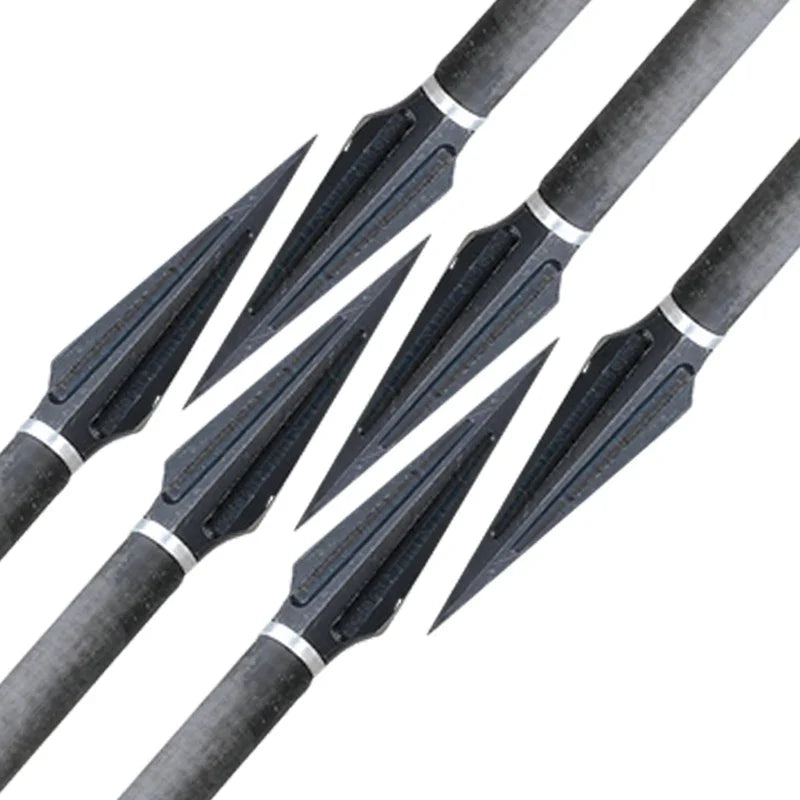 3/6/12-Pack Arrowheads Carbon Steel Rotary Arrow Heads Broadheads Tips Arrow Points for Compound Bow