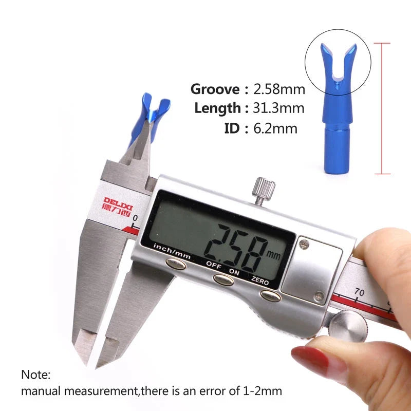 6-Pack Aluminum Alloy Insert Arrow Nock Pin Nock Fit 6.2mm 4.2mm 3.2mm Arrow Shaft