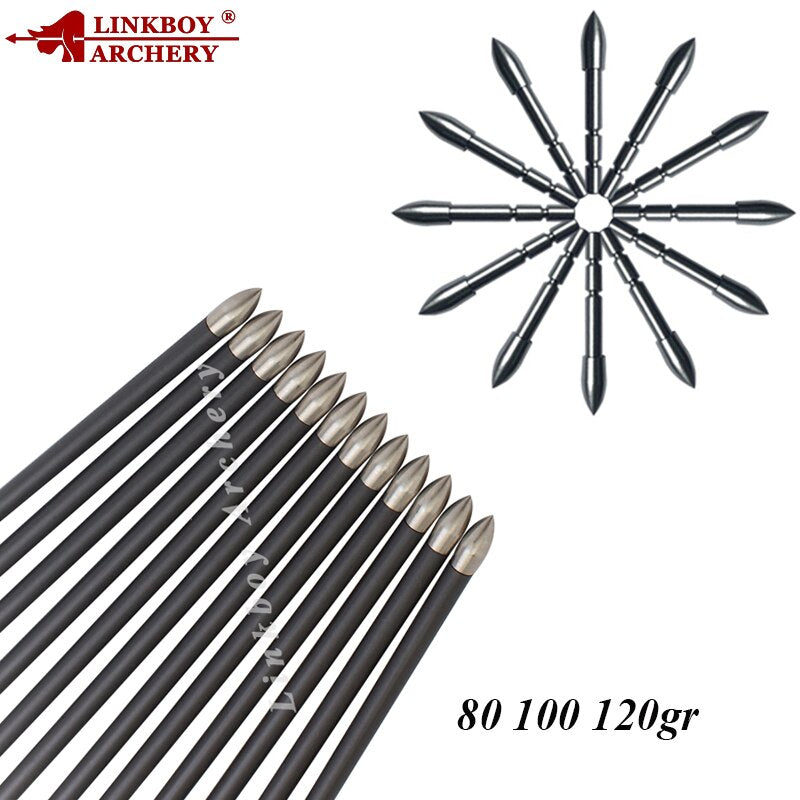 36-Pack 1.75inch Plastic Vanes 12-Pack Nock 12-Pack Arrow Point Tips 80gr for ID4.2mm Carbon