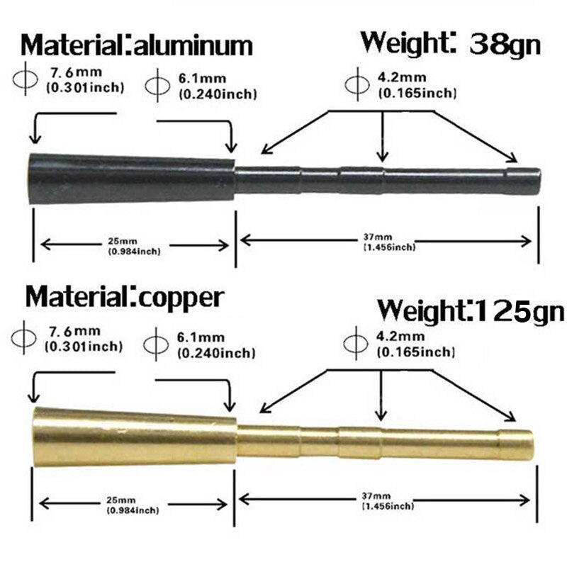 Aluminum/Copper Connector Arrow Insert for ID 4.2mm Arrows Shaft Heads Broadheads Accessoire Connection