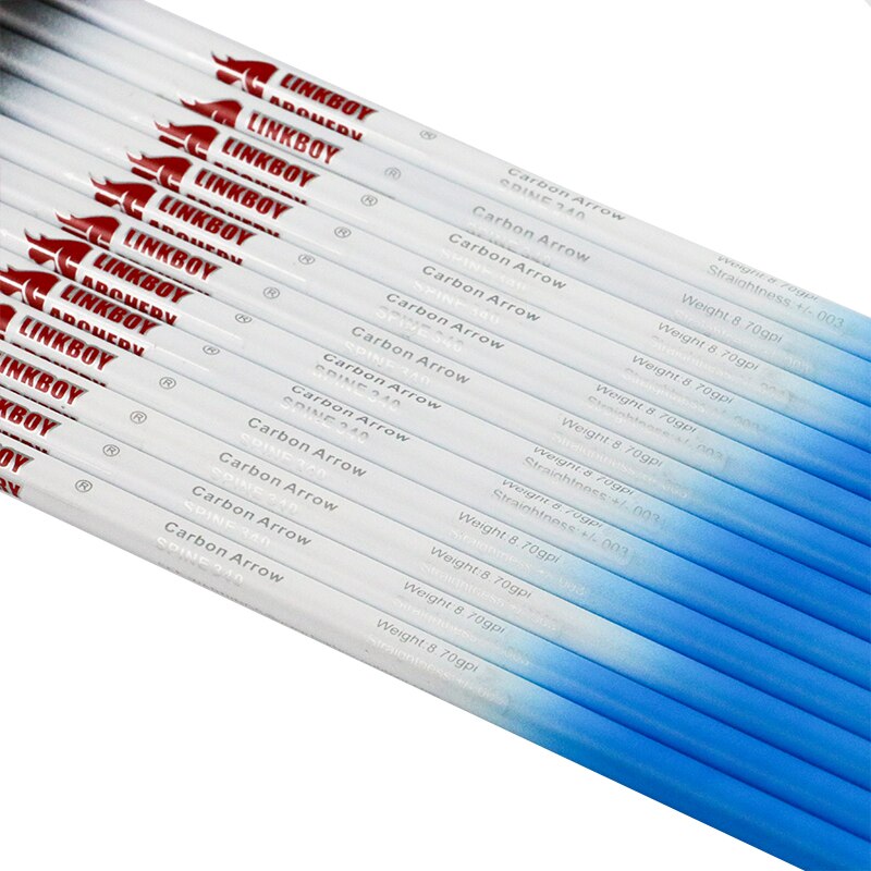 Pure Carbon Arrow ID6.2mm Spine300-900 30/32inch 2inch Plastic Vanes 75gr Tips for Compound Bow