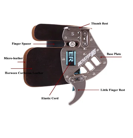 Bicaster Asa-pro Finger Tab Guard Protection Replacement Real Horsehide Cordovan+Aluminum S/m/l RH Bow