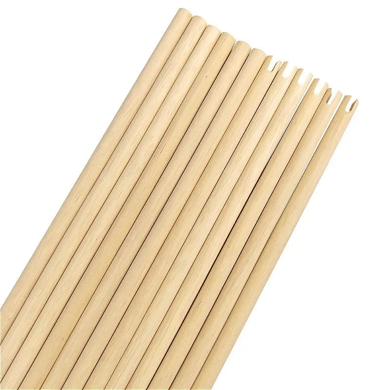 12-Pack Wooden Arrow Shaft 80cm OD 8mm with Slot Wood Shaft Traditional Bow Longbow