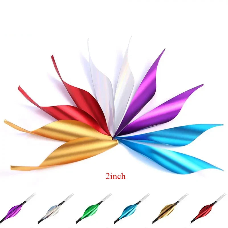Bicaster 50-Pack 2inch Arrow Fletches Spin Vanes Left/Right Wing Spiral Plume Fletching