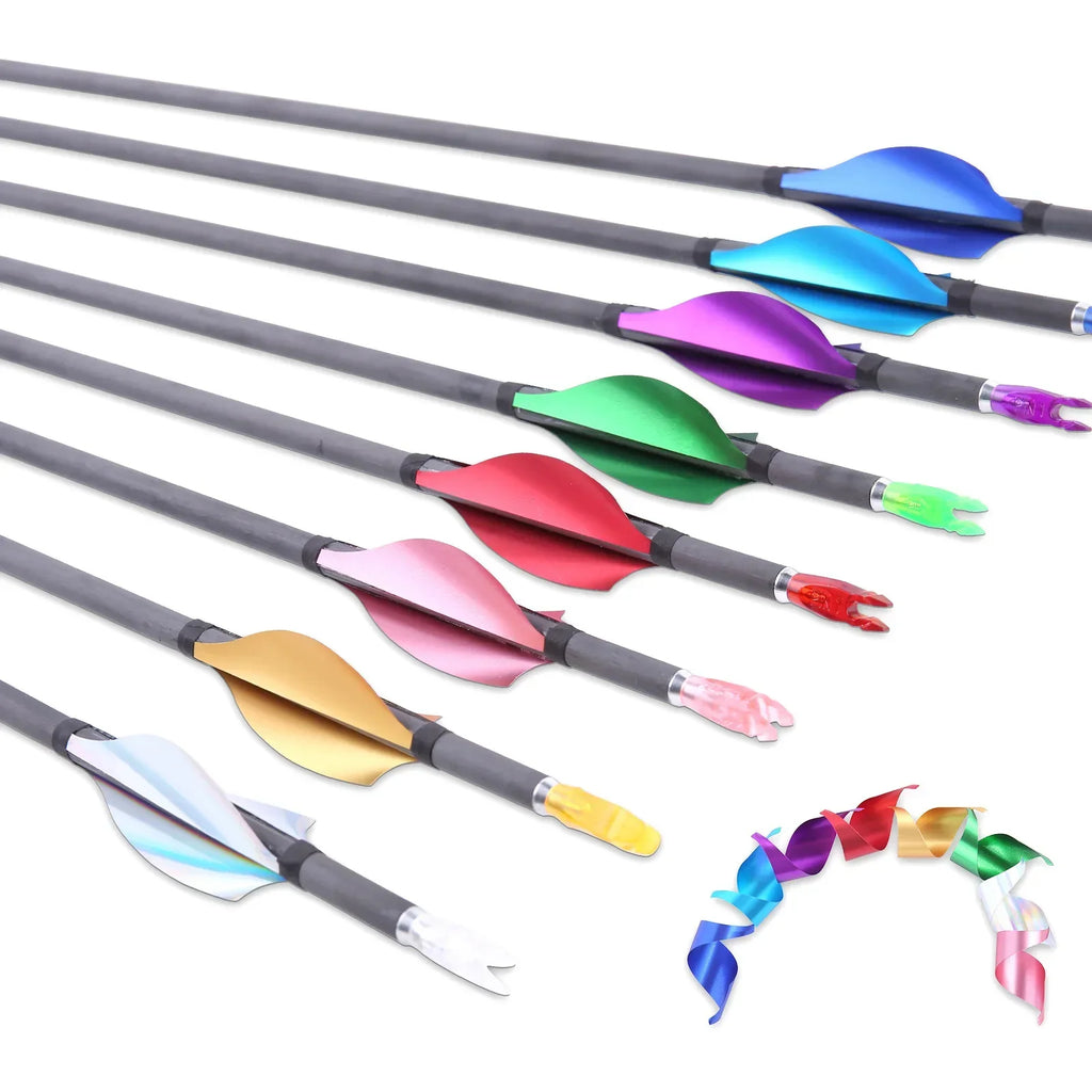 Bicaster 50-Pack 2inch Arrow Fletches Spin Vanes Left/Right Wing Spiral Plume Fletching