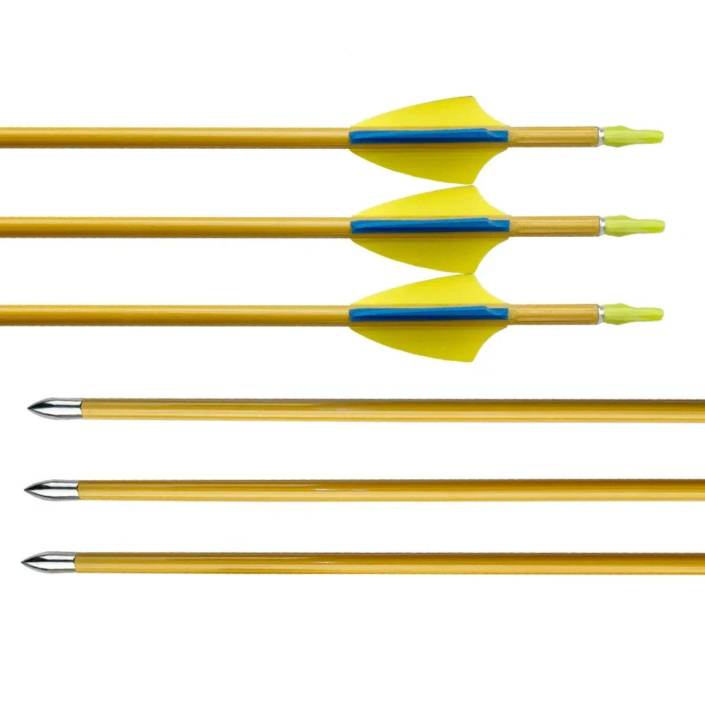 Pure Carbon Arrows Bamboo Skin, 1.75Inch, Plastic Vanes, Recurve Bow, Longbow, 12-Pack