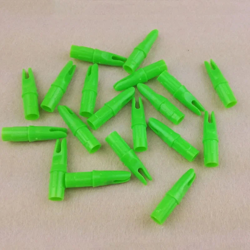60-Pack Green Arrow Nocks Nock for Shaft ID7.6mm OD 8.8mm Plastic Arrow Tails Flecha