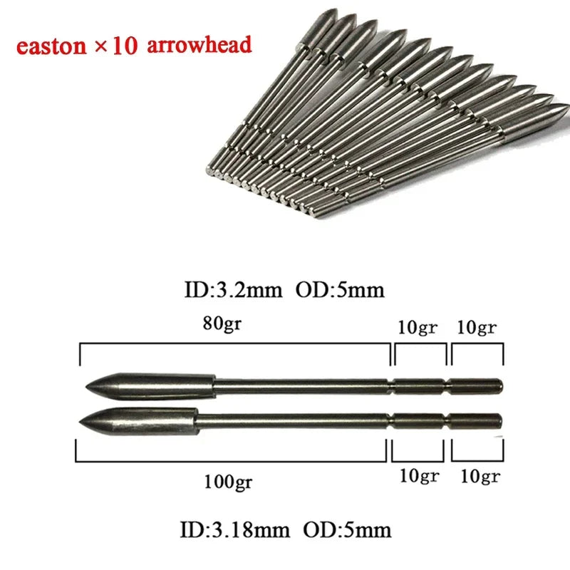 12-Pack 120grain 100grain Break Off Arrowhead Broadheads Target Point for ID3.2mm OD5.0/5.2/5.5/5.6mm Arrow Shaft